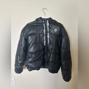 Disney Black Puffer Jacket with Hood